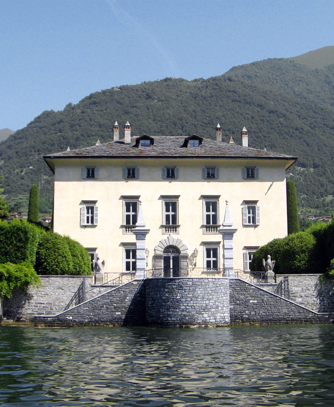 Viila Balbiano from water during a self-drive boat tour on Lake Como.